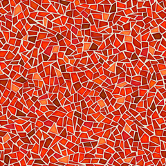 Seamless pattern of red glass mosaic.