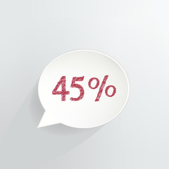 Forty Five Percent Off Speech Bubble