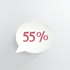 Fifty Five Percent Off Speech Bubble