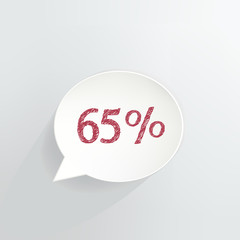 Sixty Five Percent Off Speech Bubble