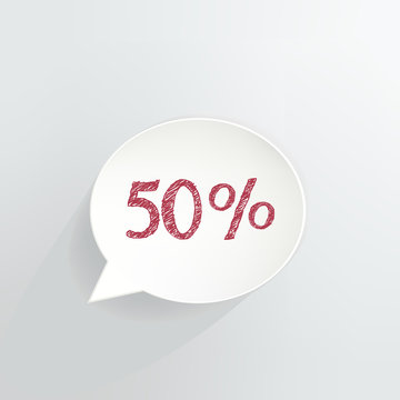 Fifty Percent Off Speech Bubble