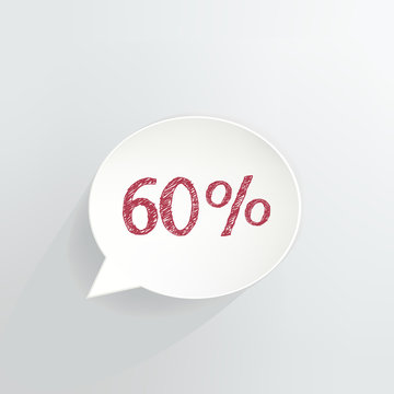 Sixty Percent Off Speech Bubble
