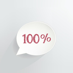 Hundred Percent Off Speech Bubble