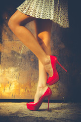 red high heel shoes