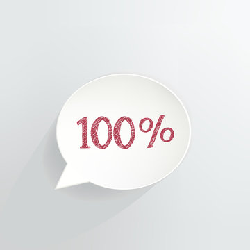 Hundred Percent Off Speech Bubble