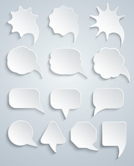 Abstract White Speech Bubbles Set