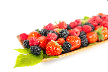 Obraz premium Berries: blackberry, strawberry, raspberry