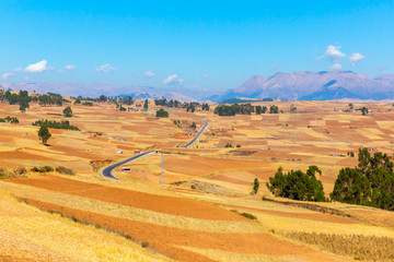 Obraz premium Peru, Ollantaytambo-Inca ruins of Sacred Valley in Andes