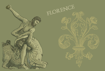 Fototapeta na wymiar Florence view illustration