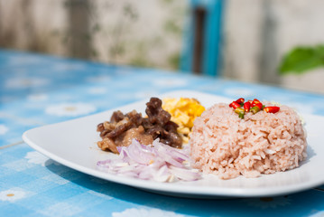 Rice with shrimp paste Thai food