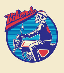 Obraz premium skull rider ride a motor cycle