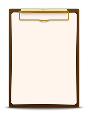 Clipboard with blank paper, vector illustration