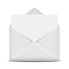 Open evelope with blank paper