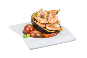 Shrimps in avocado