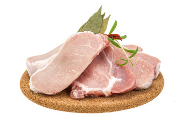 Raw pork steak