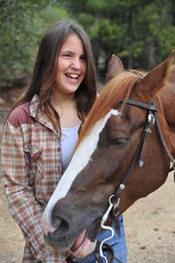 Young girl with horse