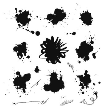 Collection Of Ink Splash. EPS 8 + Jpg