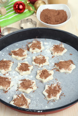 Process of making New Year cookies close-up
