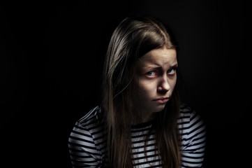 Teenager girl with a cigarette