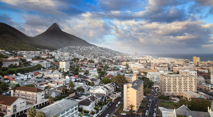 Stedelijke stadshorizon, Kaapstad, Zuid-Afrika.