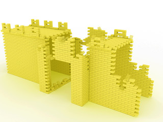 Destroyed yellow brick gate #2