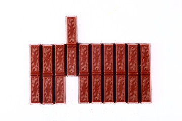 chocolate bar on white background