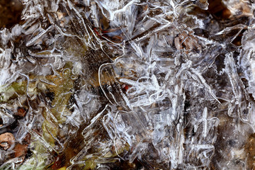 ice background, frozen water on the river
