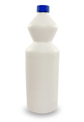 White plastic bottle. Isolated.