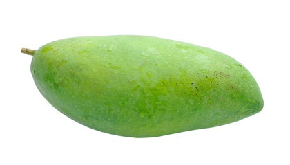Green mango isolated on a white background