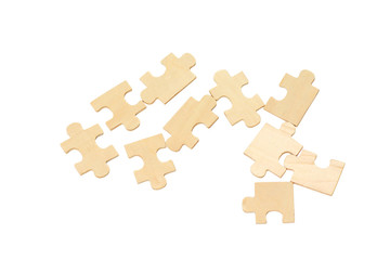 Wooden puzzle pieces.