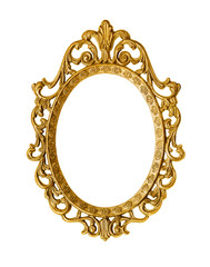 Golden antique frame, clipping path included