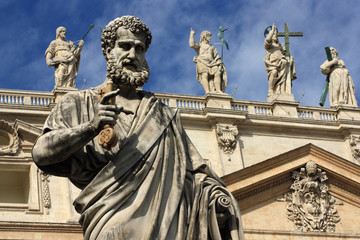 Fototapeta na wymiar Rome, Saint Peter on St. Peter‘s Square