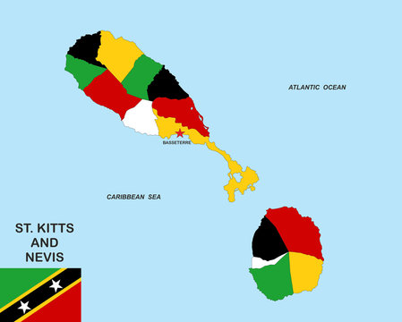 saint kitts and nevis map
