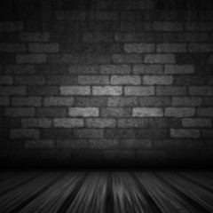 Wooden Floor and Brick Wall
