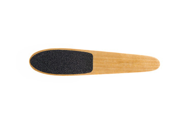 wooden pedicure tool isolated on white