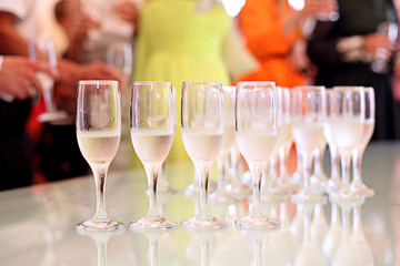 glasses of champagne cocktail reception