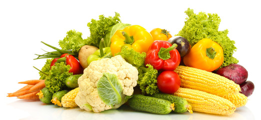Fresh vegetables isolated on white