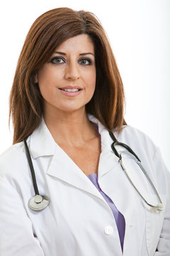 Attractive hispanic caucasian medical professional