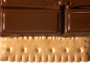 melting chocolate on shortbread