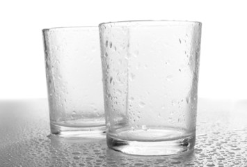 Empty glasses, isolated on white
