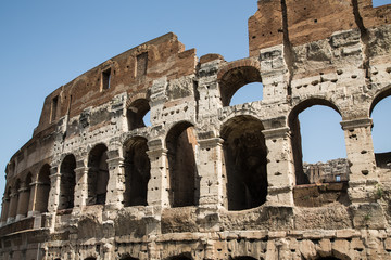 Obraz premium Pitted Exterior of Ancient Coliseum