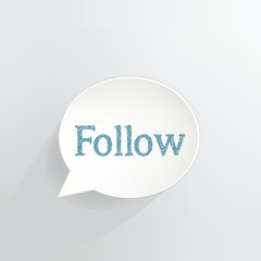 Follow Sign Speech Bubble