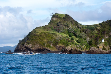 Fototapeta na wymiar Fraser rock at the Bay of Islands New Zealand