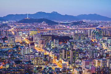 Naklejka premium Seoul Skyline