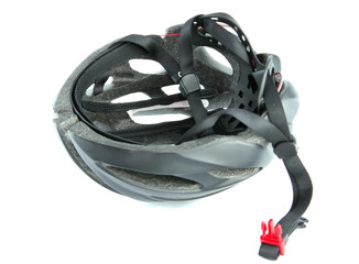 Bicycling helmet on a white background 