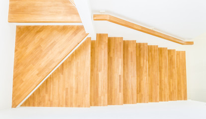 Naklejka na ściany i meble Wood staircase interior