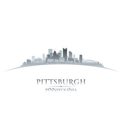 Naklejka premium Pittsburgh Pennsylvania city skyline silhouette white background