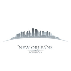 New Orleans Louisiana city skyline silhouette white background