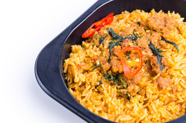 Stir fried pork with basil leaf