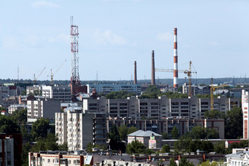Obraz premium city in Russia view from above, the roof